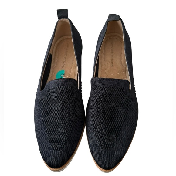 Adrienne Vittadini Black Lamonte Stretch Knit Slip-On Loafers Size 8 - Picture 2 of 5